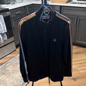 Original Penguin Black Jacket with Colorful Stripes